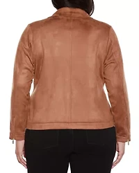 Plus Faux-Suede Moto Jacket