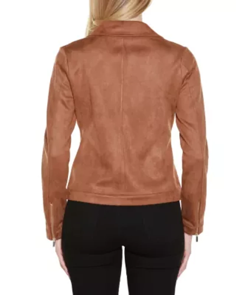 Faux-Suede Moto Jacket