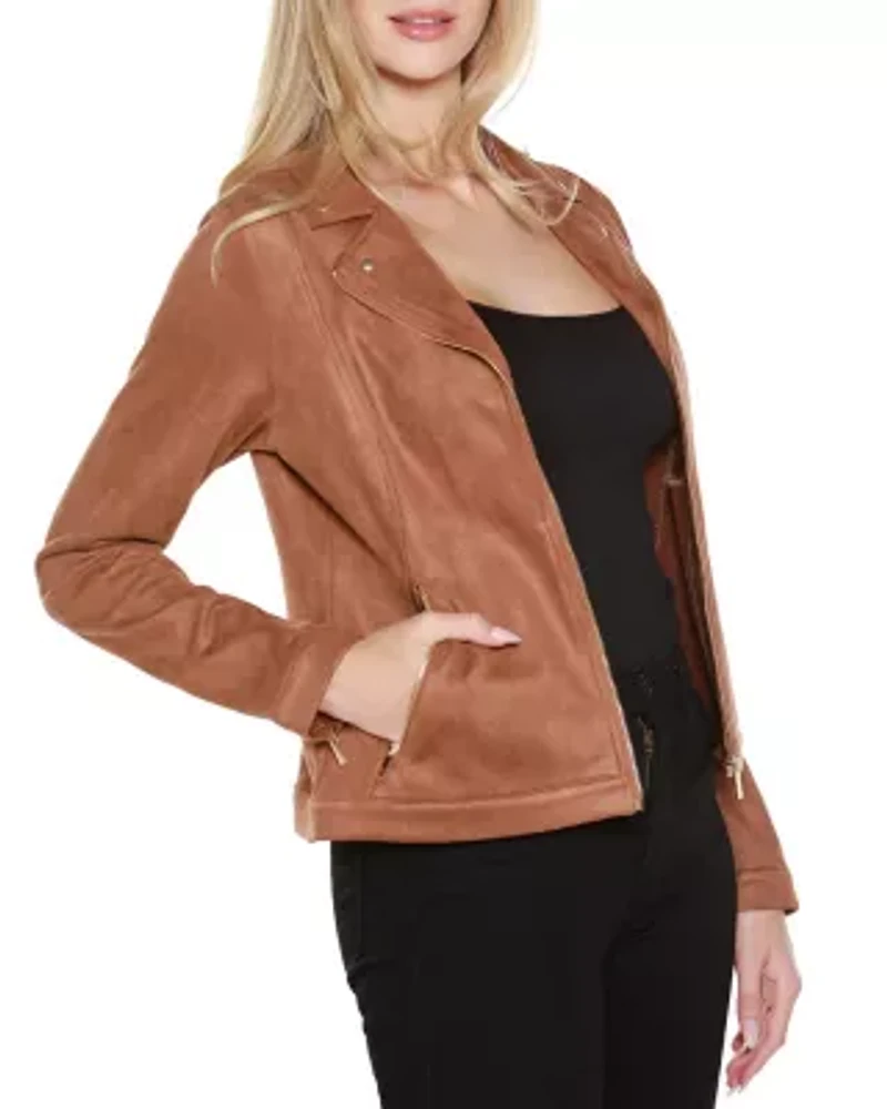Faux-Suede Moto Jacket