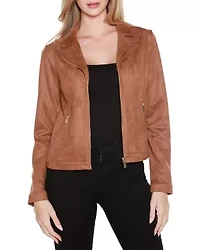 Faux-Suede Moto Jacket