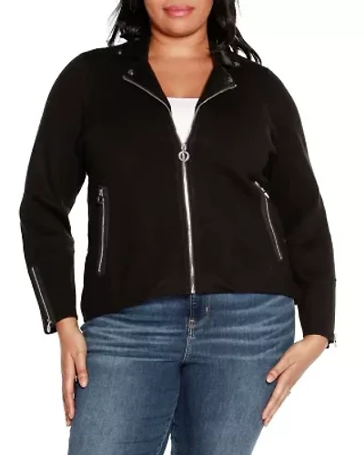 Plus Motorcycle Sweater Jacket