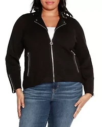 Plus Motorcycle Sweater Jacket