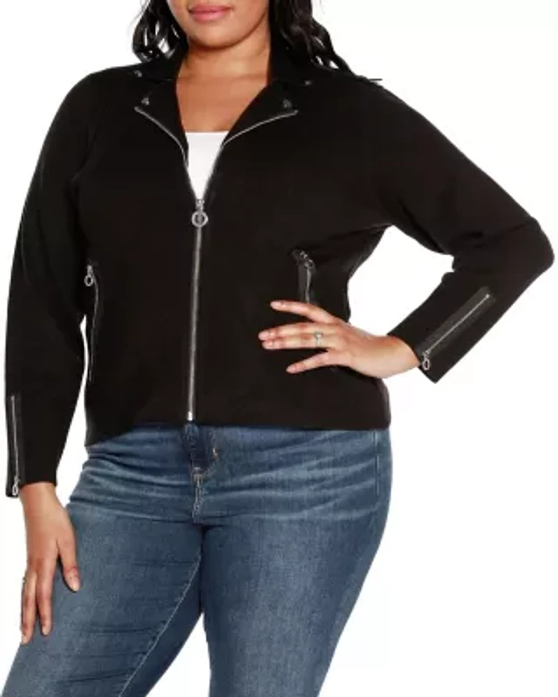 Plus Motorcycle Sweater Jacket