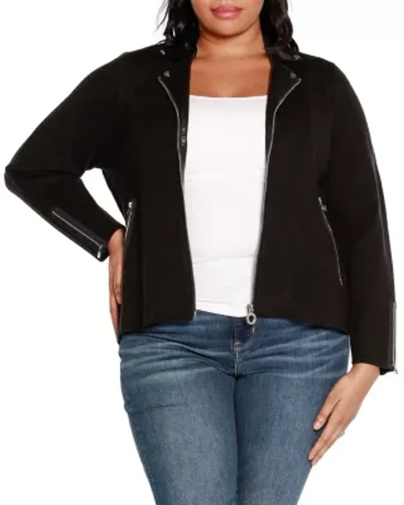 Plus Motorcycle Sweater Jacket