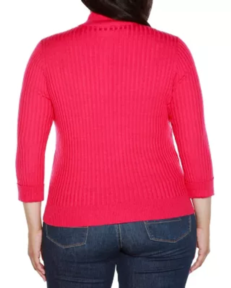 Plus Ribbed Quarter-Zip Sweater