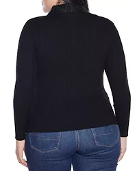 Plus Beaded Collar Sweater