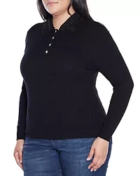 Plus Beaded Collar Sweater