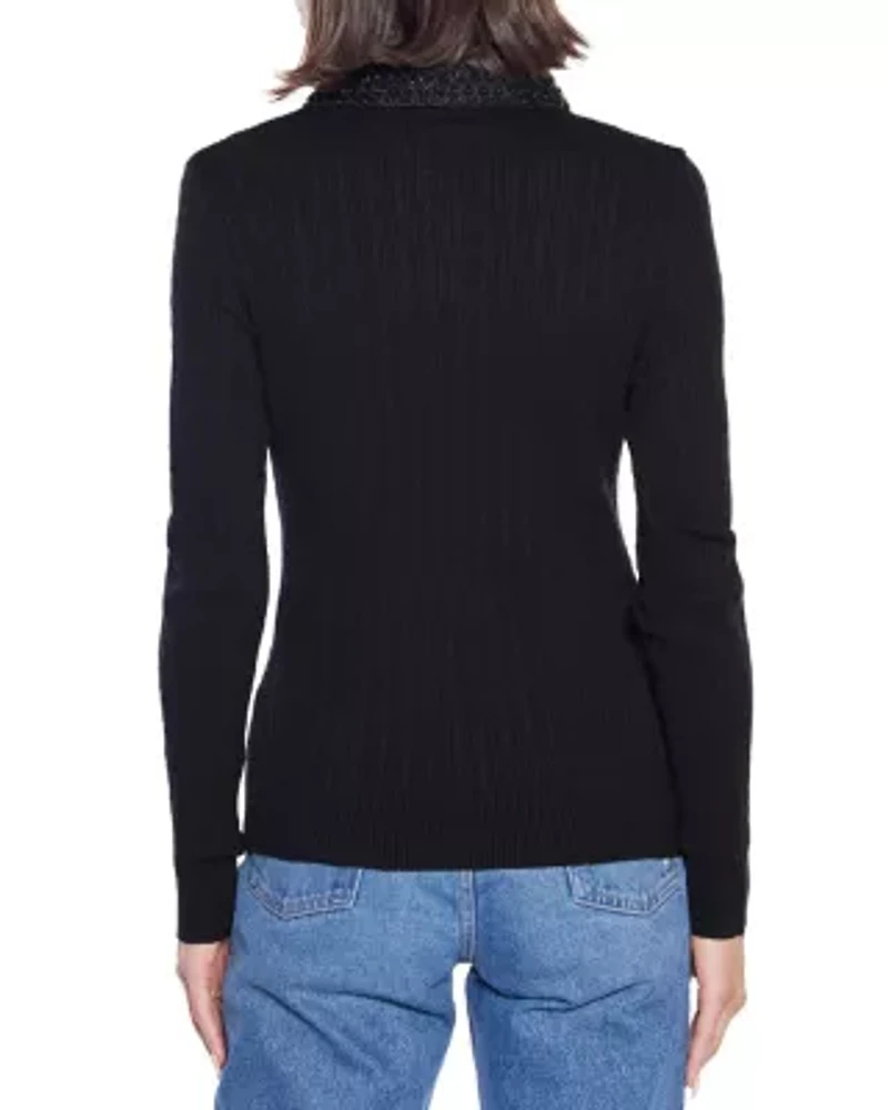 Beaded Collar Sweater