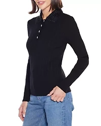 Beaded Collar Sweater