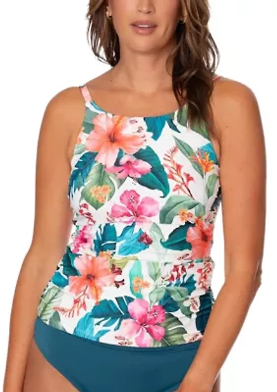 Women's Hawaiian Sunrise Lauren Halter Neck Tankini Swim Top