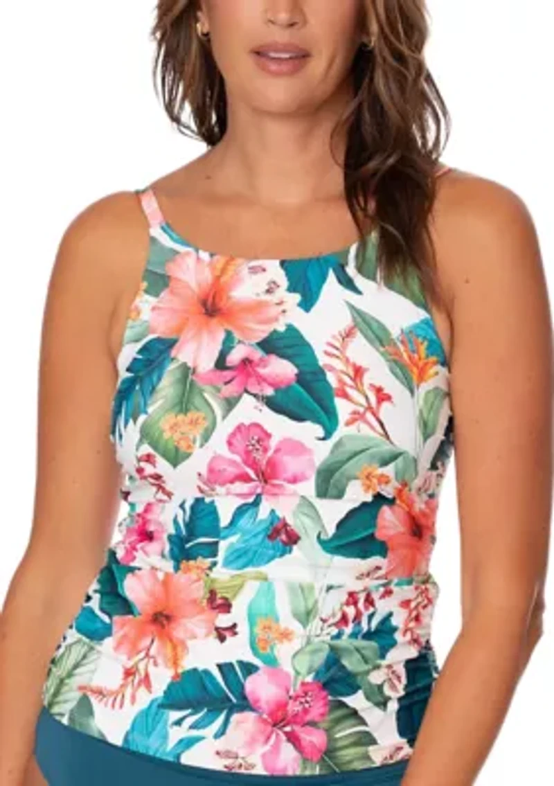 Women's Hawaiian Sunrise Lauren Halter Neck Tankini Swim Top
