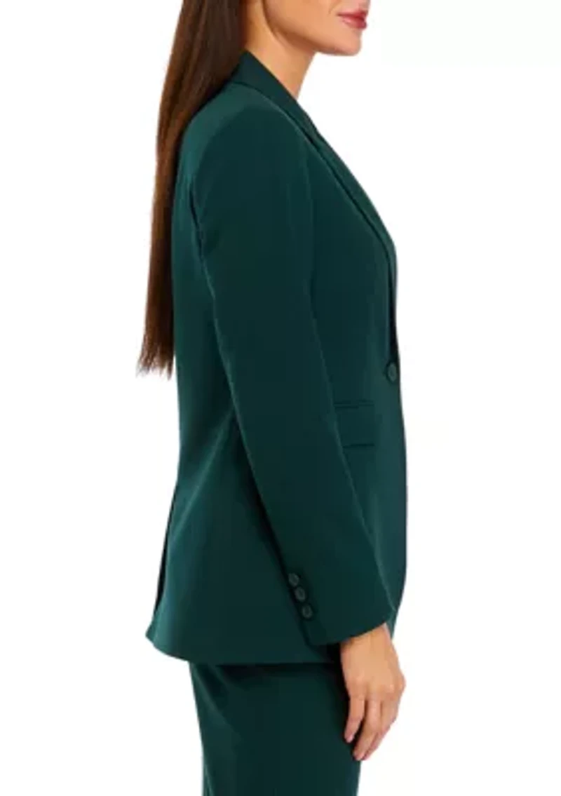 Petite Bi-Stretch One Button Blazer