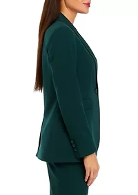 Petite Bi-Stretch One Button Blazer