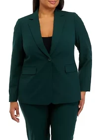 Plus Notch Lapel One Button Jacket