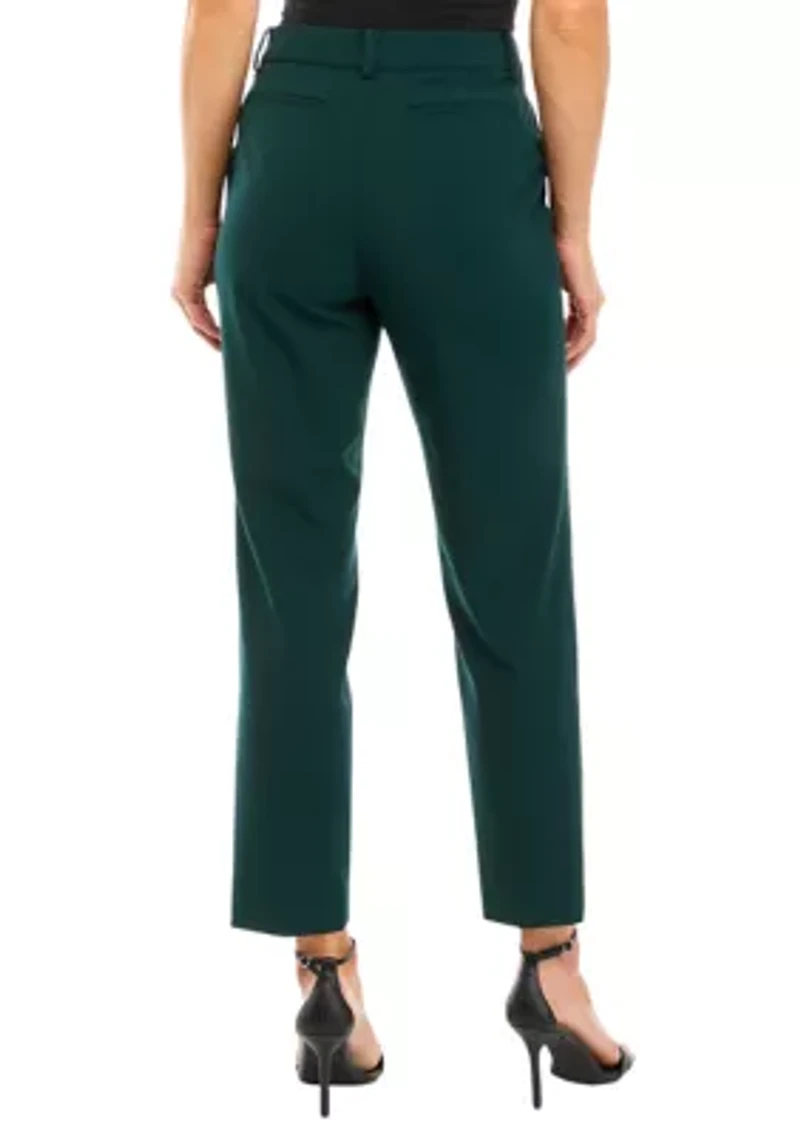 Petite Flat Front Stretch Slim Ankle Pants