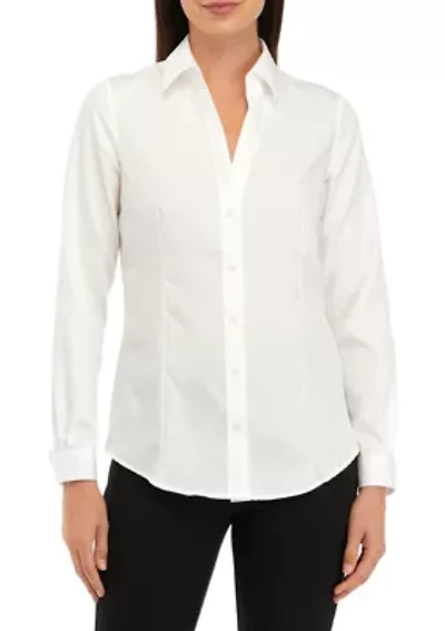 Petite Easy Care Button Front Shirt