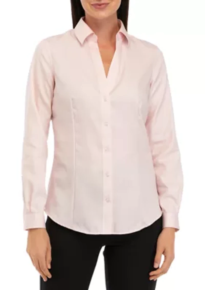 Petite Easy Care Button Front Shirt