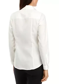 Petite Easy Care Button Front Shirt