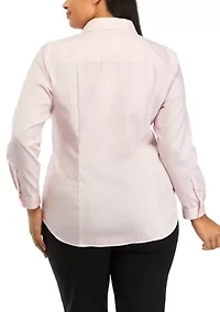 Plus Easy Care Button Front Shirt