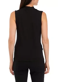 Petite Sleeveless Jersey Wrap Top