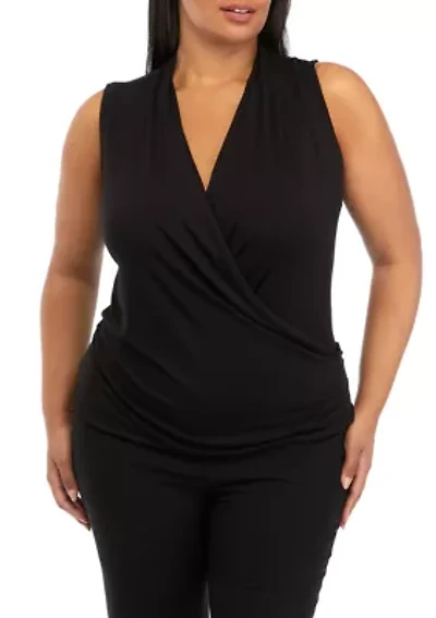 Plus Sleeveless Wrap Top