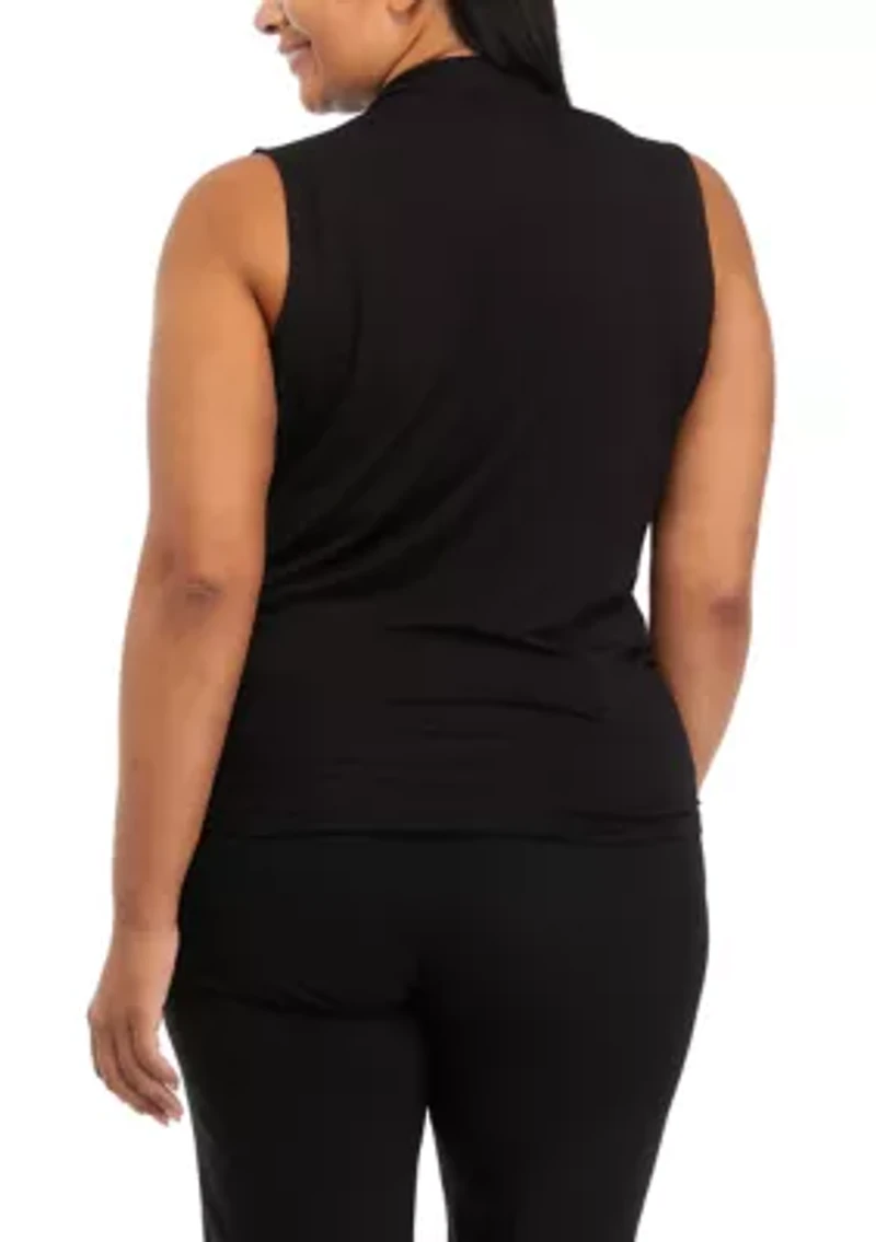 Plus Sleeveless Wrap Top