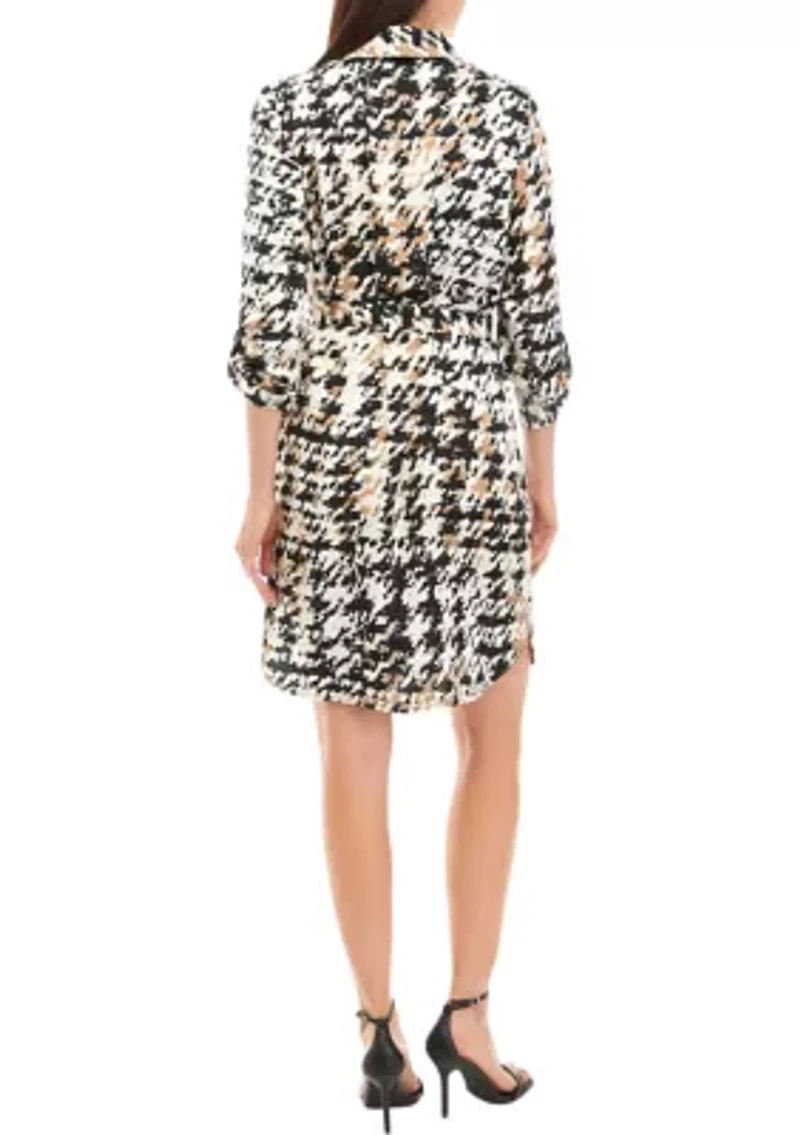 Petite Houndstooth Shirtdress