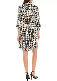 Petite Houndstooth Shirtdress