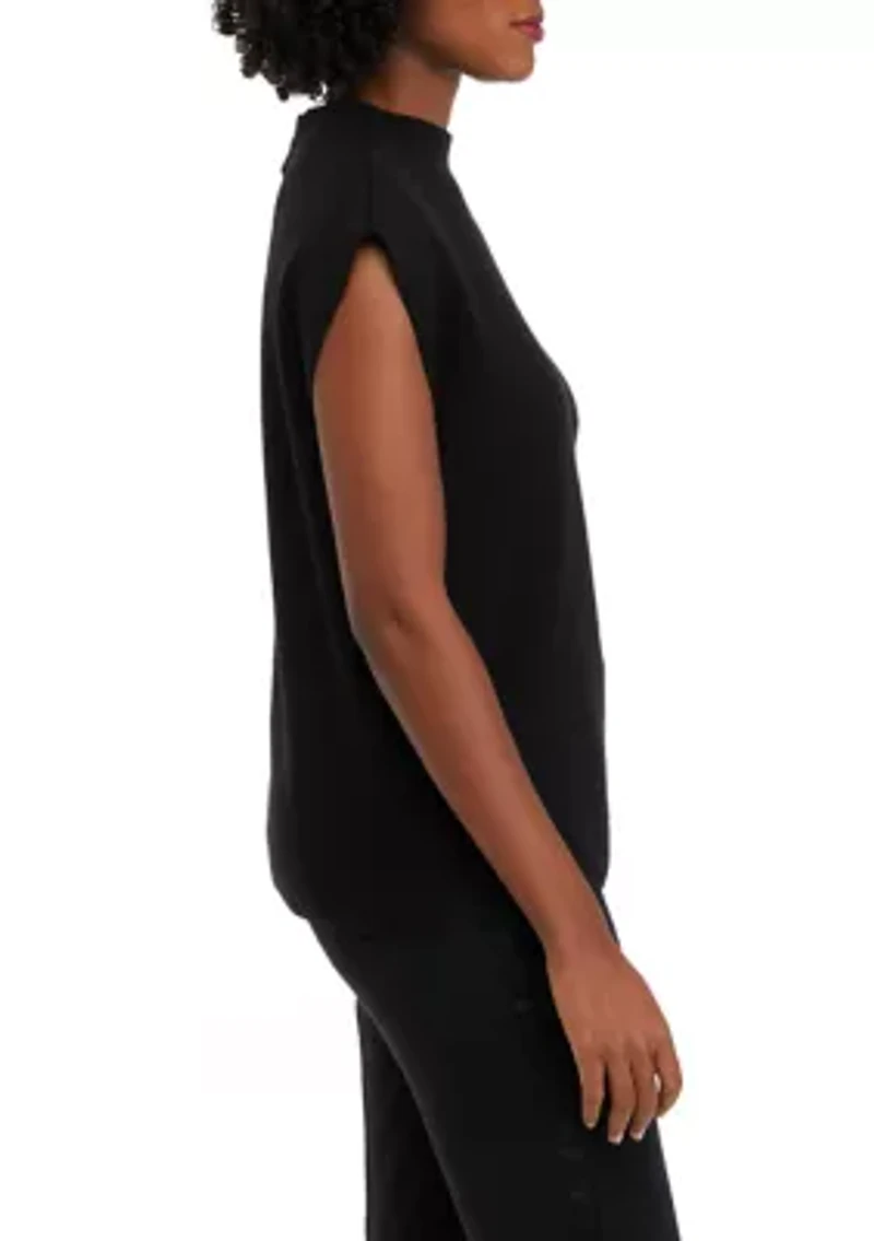 Petite Sleeveless Funnel Neck Sweater