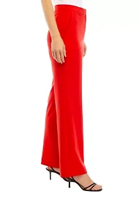 Women's High Rise Fly Front Wide Leg Pants