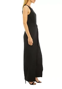 Petite Sleeveless Belted Jumpsuit