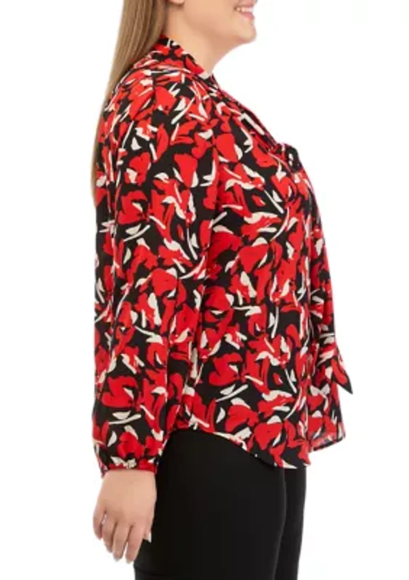 Plus Floral Print Blouse