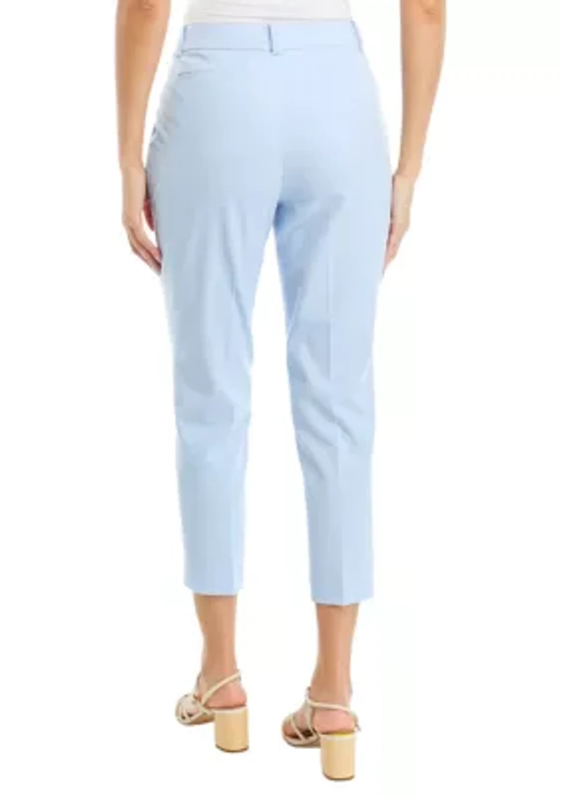 Petite Fly Front Extend Tab Slim Pants