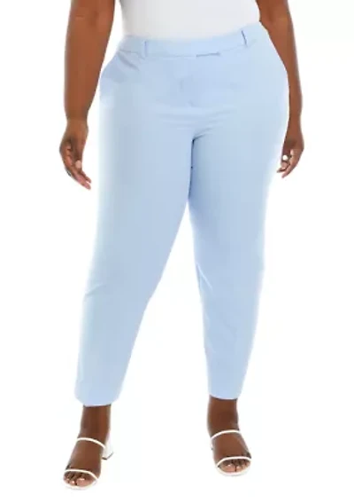 Plus Fly Front Extended Tab Slim Pants