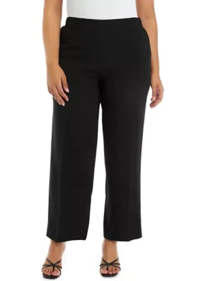 Plus Crepe Pull On Wide Leg Pants