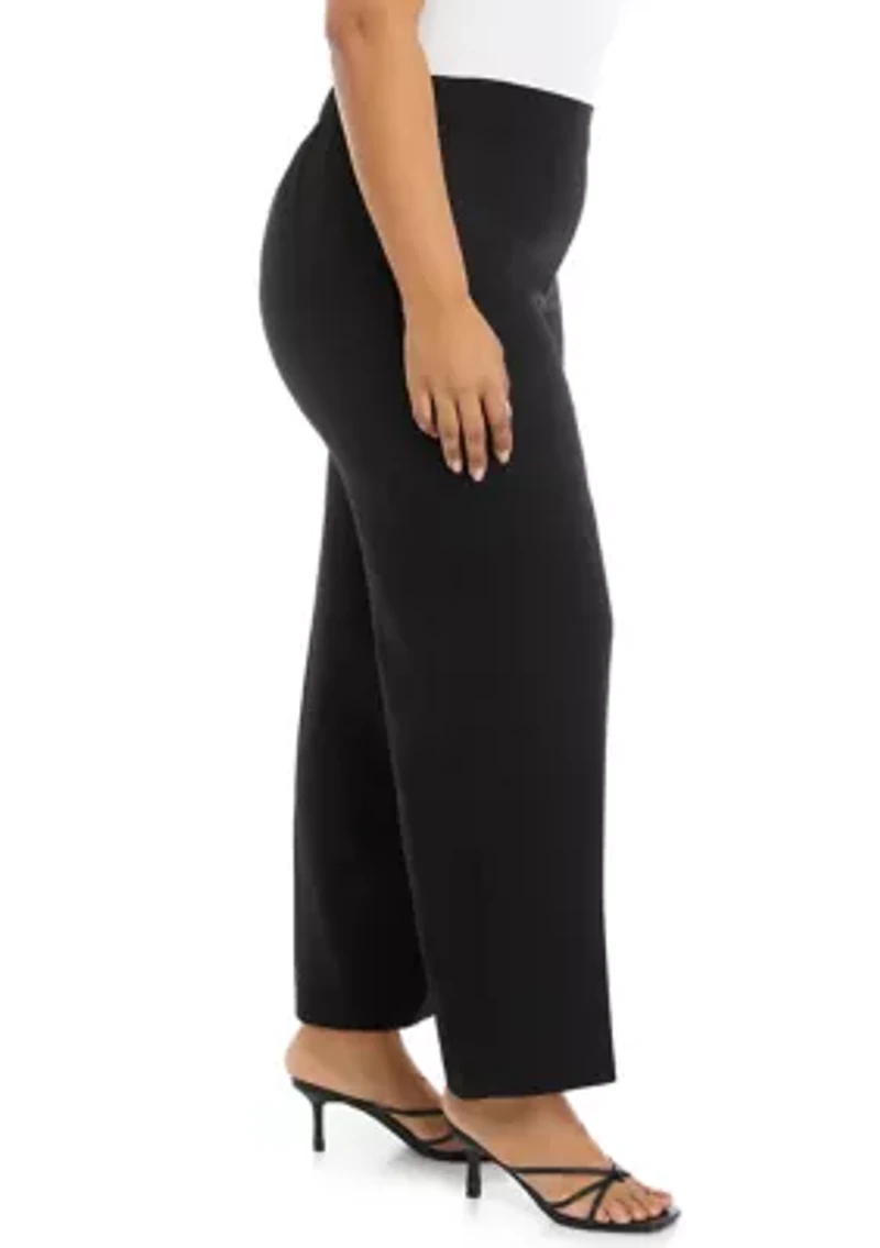 Plus Crepe Pull On Wide Leg Pants