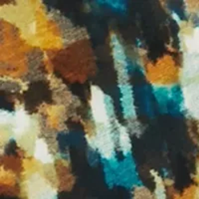 Petite Watercolor Print Cowl Neck Dress