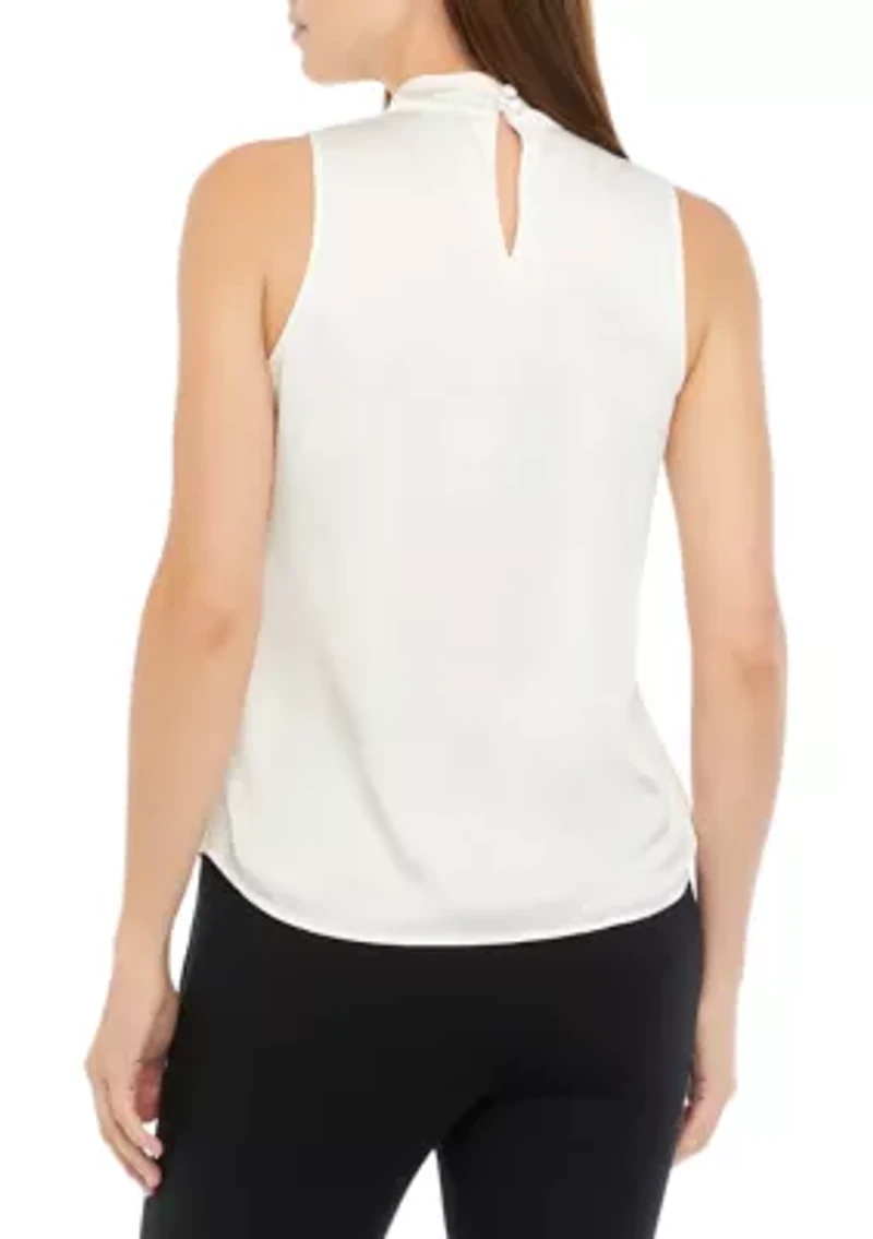 Women's Sleeveless Mock Neck Blouse