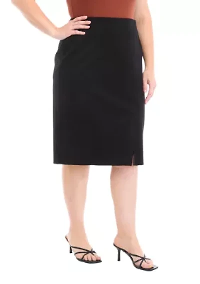 Plus Compression Faux Wrap Skimmer Skirt