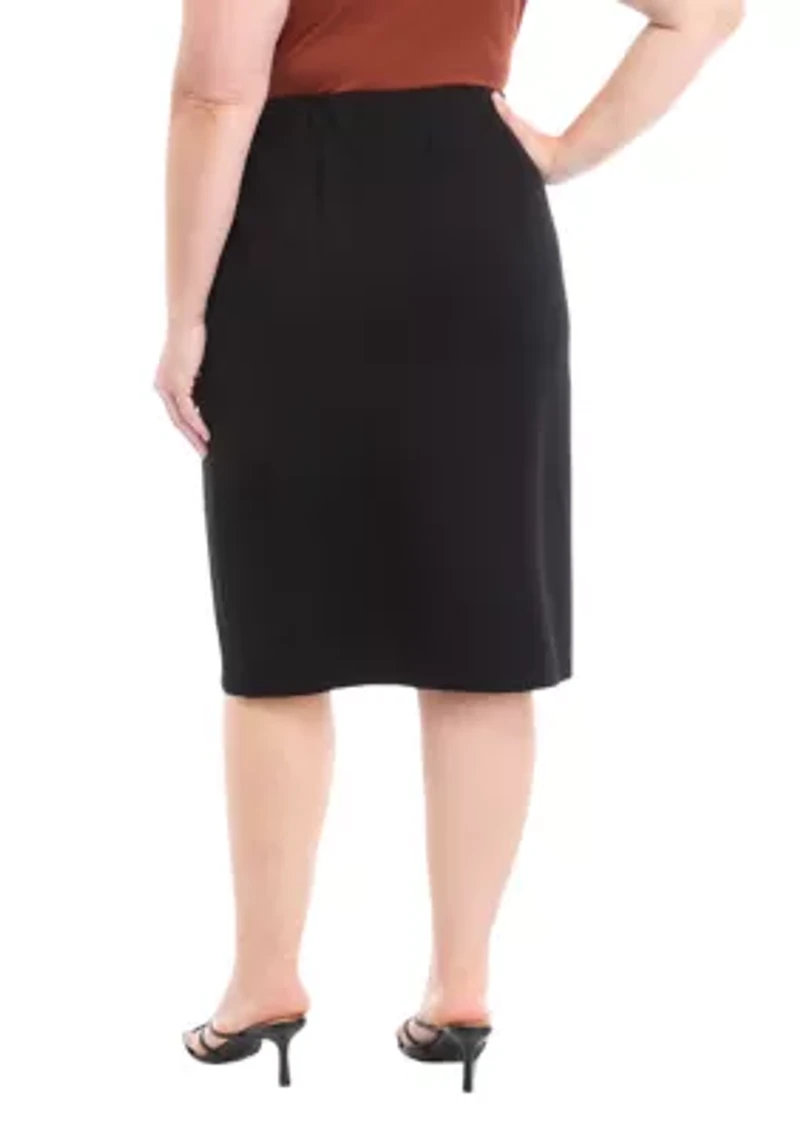 Plus Compression Faux Wrap Skimmer Skirt
