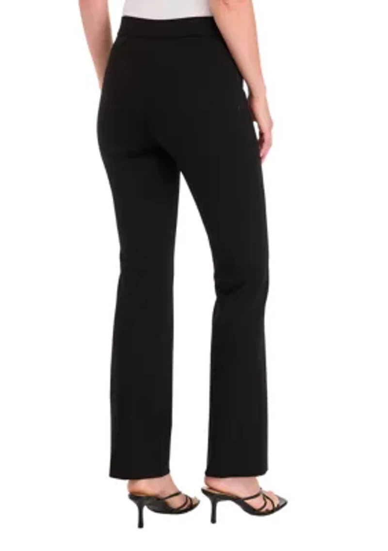 Women's Pull On Baby Bootcut Pants with Zip Pockets