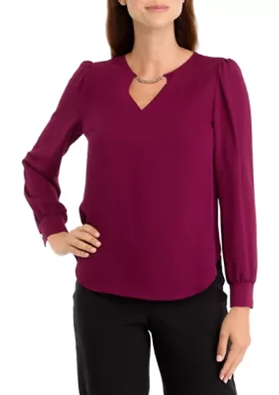Women's Long Sleeve V-Neck Blouse