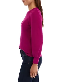 Women's Crew Neck Puff Sleeve Sweater