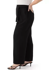 Plus High Rise Pull On Pants
