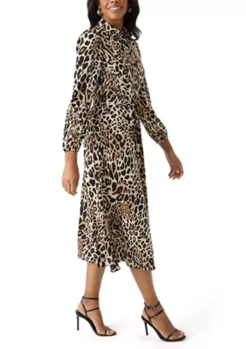 Plus Printed Midi Shirtdress