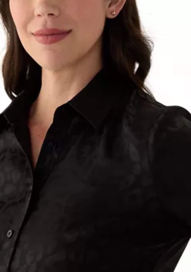 Women's Long Sleeve Printed Button Down Shirt