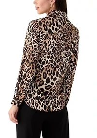 Petite Printed Button Down Shirt