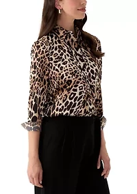 Petite Printed Button Down Shirt