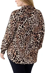 Plus Long Sleeve Button Down Shirt