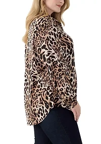Plus Long Sleeve Button Down Shirt